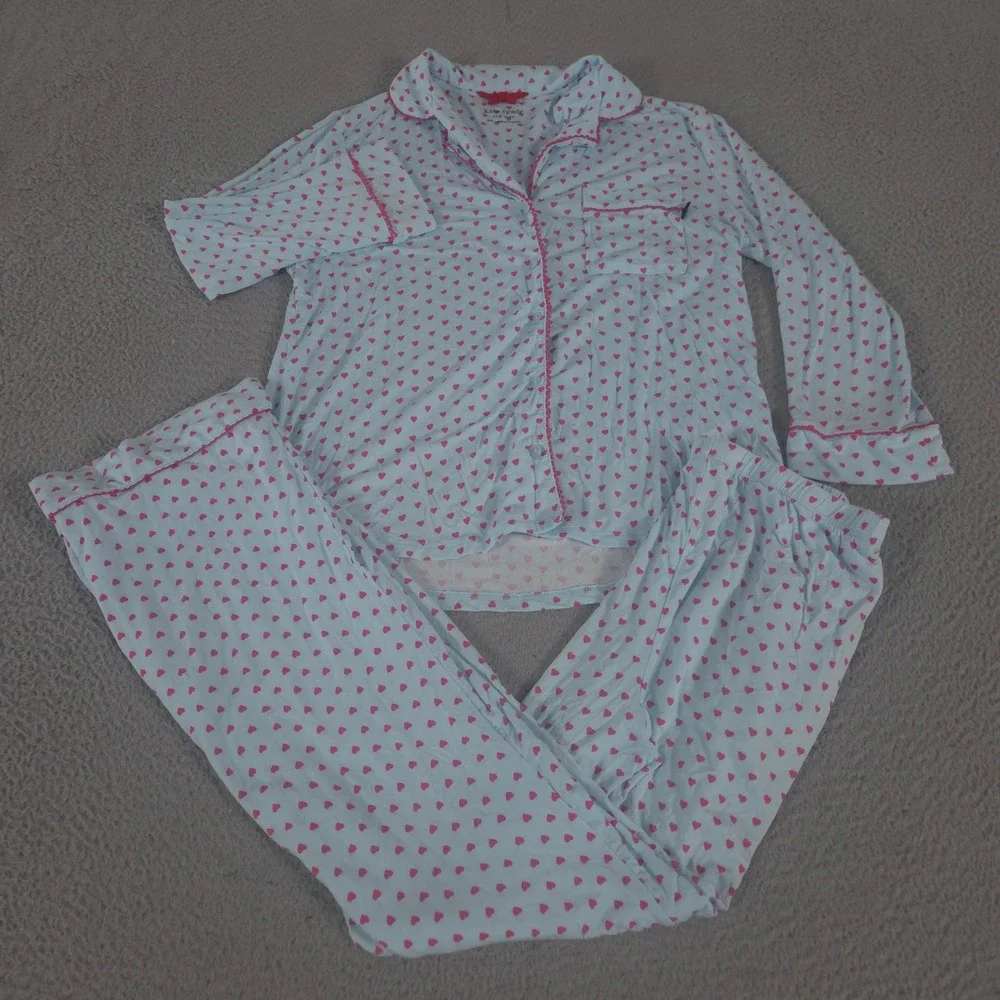 Kate Spade Pajama Set Womens S Treats Print Heart Modal Long Sleeve Straight